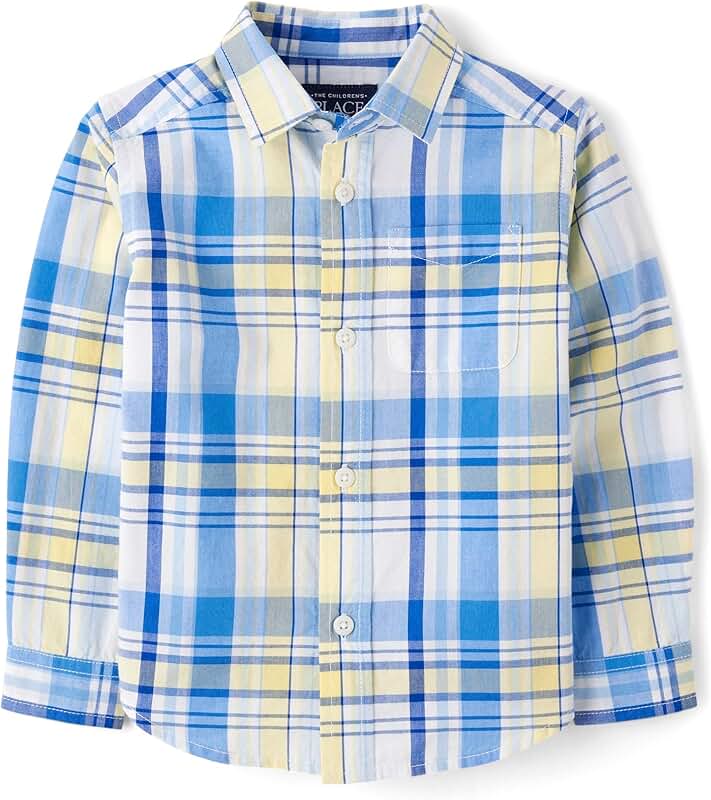 Baby Boys and Toddler Long Sleeve Button Shirt