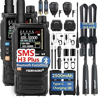 Long Range 8-Band Walkie Talkies with Bluetooth and Web Upgrade (2 Pack)