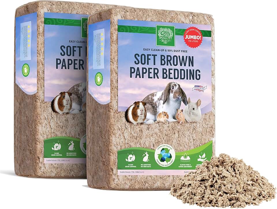 Natural Paper Bedding for Small Pets, 178L (2 Pack)