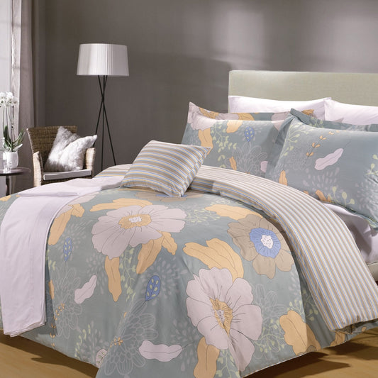 Poppy 8 Pieces Duvet Cover and Sheet Set King)