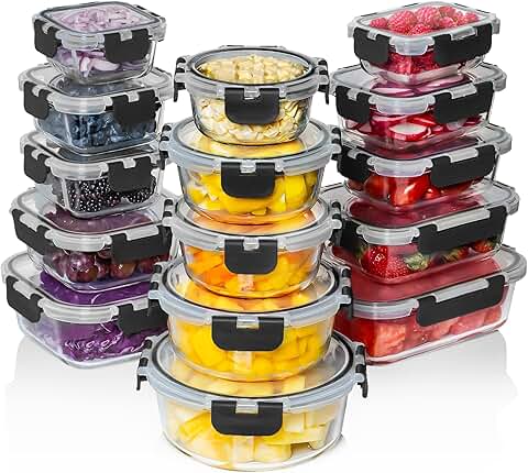 30 Glass Food Storage Containers with Lids