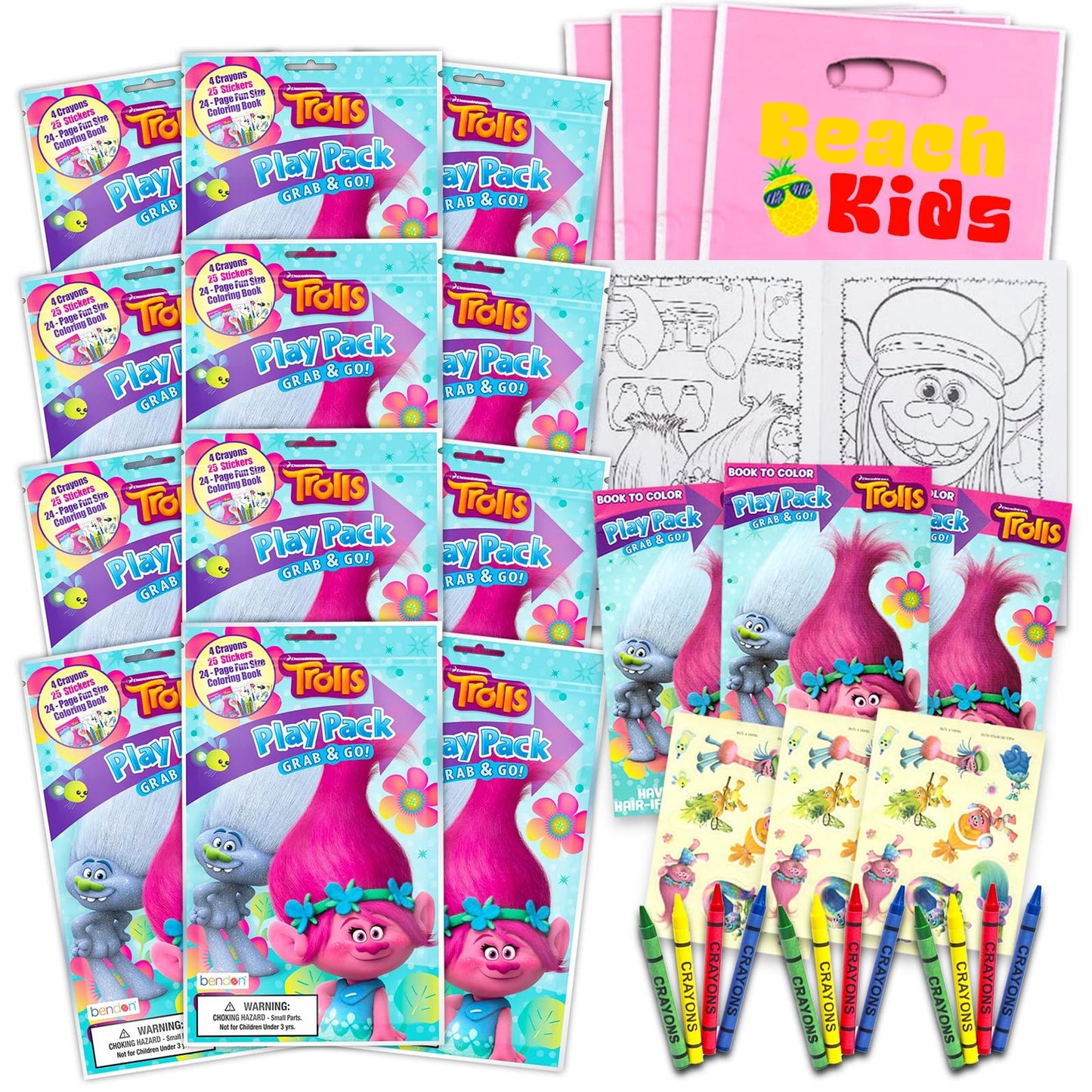 Trolls Play Packs with Coloring, Stickers, and Stamper