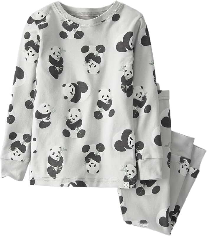Gray Panda Baby Pajamas, 9 Months