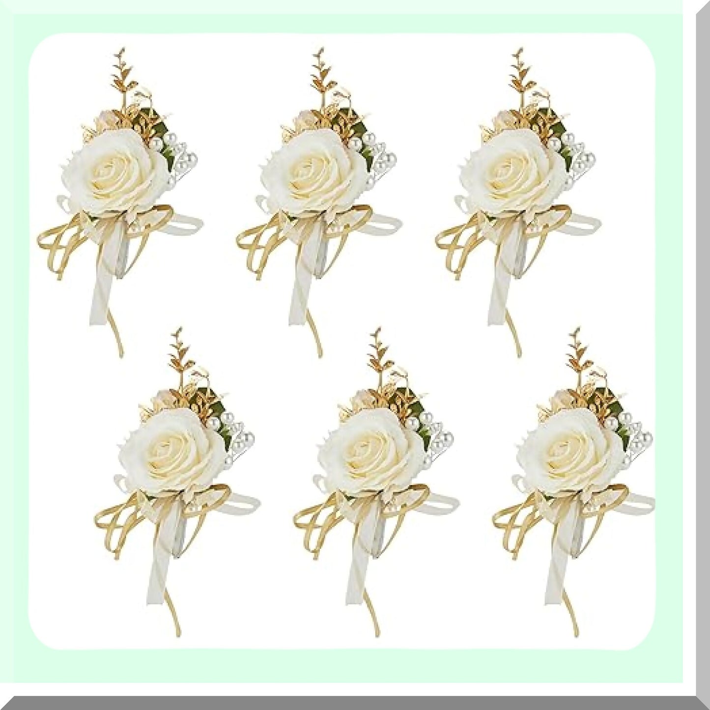 Elegant Wedding Boutonniere Set for Grooms and Groomsmen