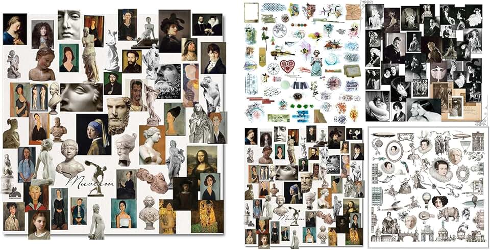 Set of 5 Junk Journal Supplies and Vintage Stickers