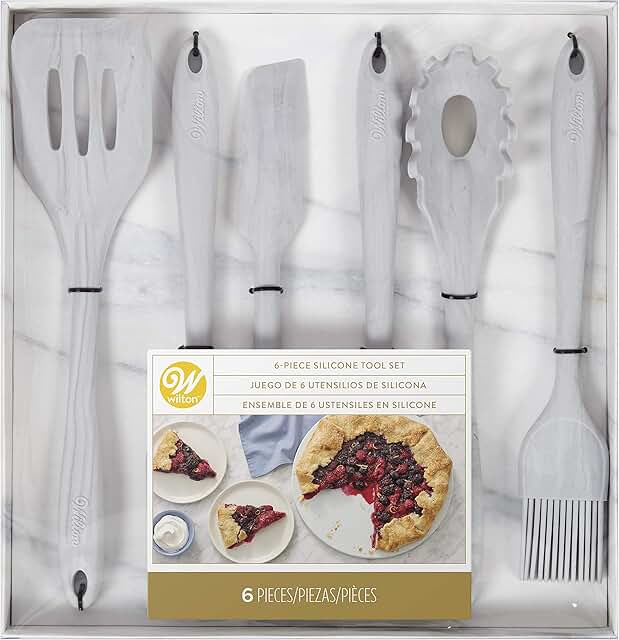 6-Piece Marble Silicone Kitchen Utensil Set