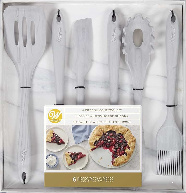 6-Piece Marble Silicone Kitchen Utensil Set
