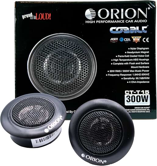Pair of 1-inch Neodymium Silk Dome Tweeters with Crossover