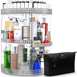 Large 7-Layer Rotating Makeup Organizer with Adjustable Storage