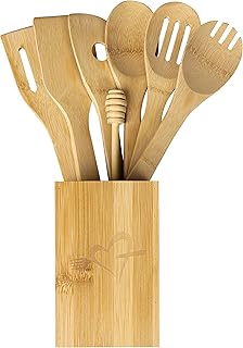 8-Piece Organic Bamboo Cooking Utensil Set
