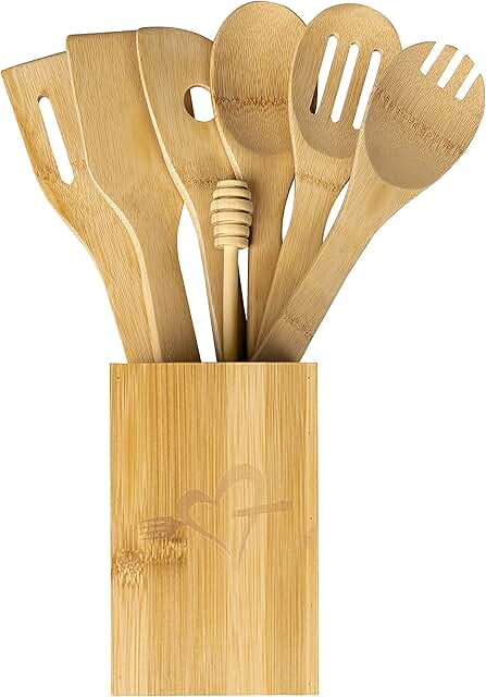 8-Piece Organic Bamboo Cooking Utensil Set
