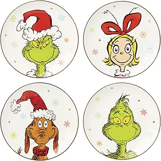 Christmas Grinchmas Accent Plates Set for Four