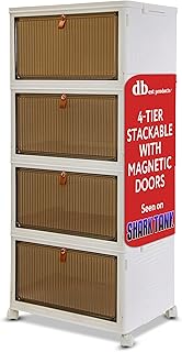 4-Tier Stackable Storage Organizer with Collapsible Bins