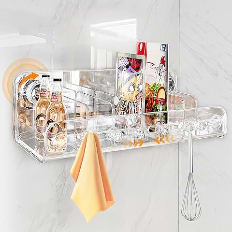 Strong Suction Spice and Cosmetic Organizer with Removable Dividers