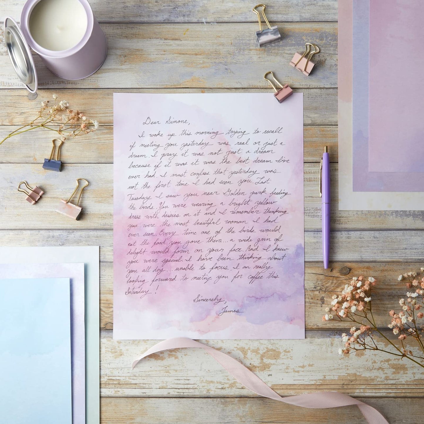 96 Sheets of Pastel Watercolor Scrapbook Paper