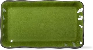 17x11 inch cracked glazed wavy edge melamine platter