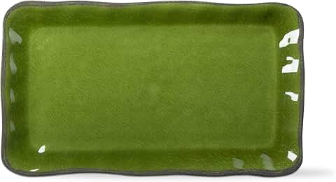 17x11 inch cracked glazed wavy edge melamine platter