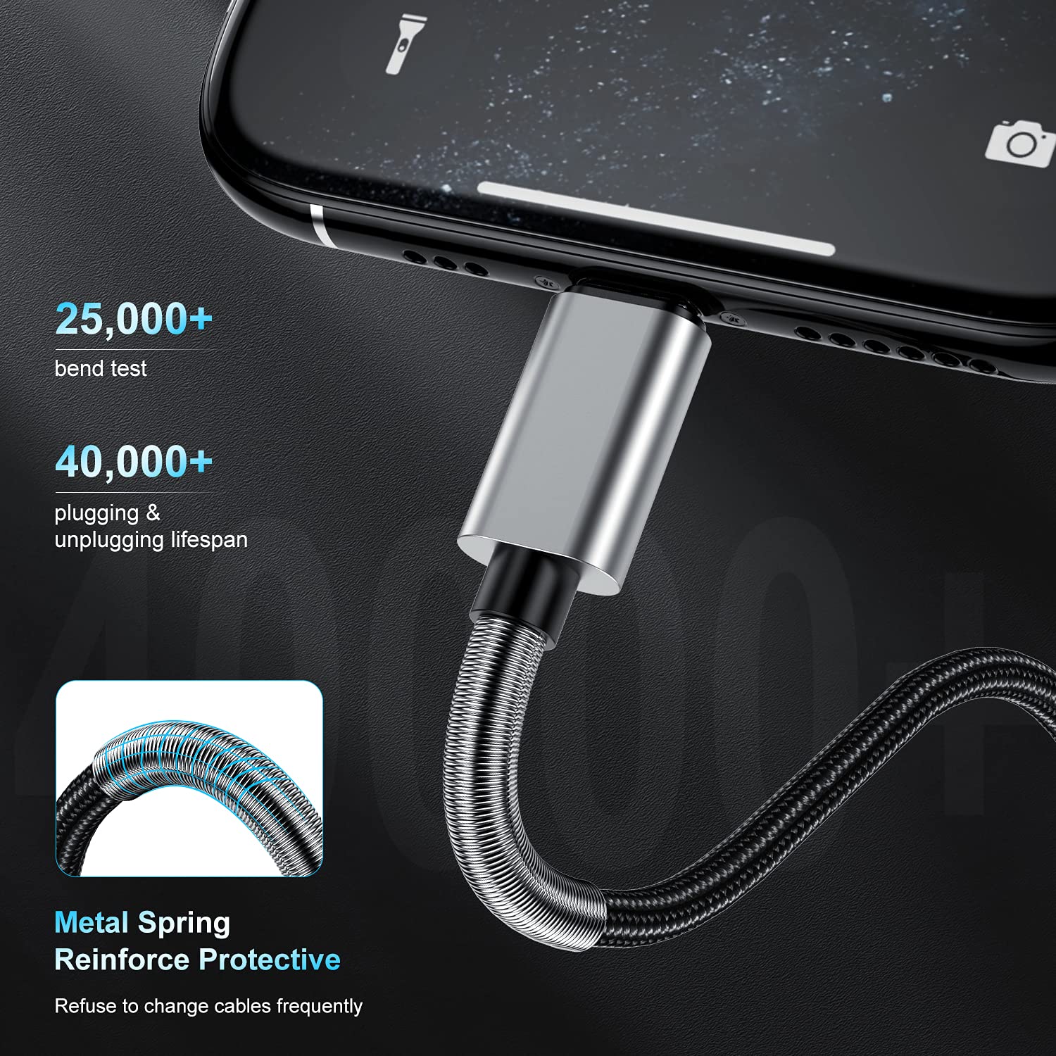 2Pack 10ft iPhone Charger Cable, [ Apple MFi ] Long Lightning Cable 10 Foot, High Fast 10 Feet Apple Charging Cable Cord for Apple iPhone 14/14 Pro Max/13 Mini/12/11/XS/XR/8/7Plus/6s/5s iPad