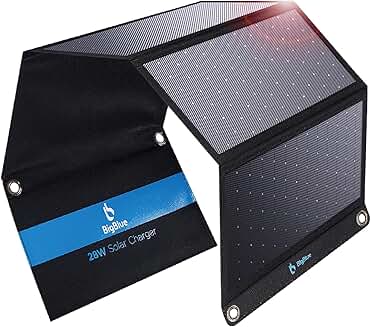 Upgraded 3 USB Ports 28W Solar Charger for Camping