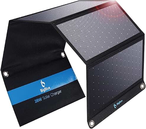 Upgraded 3 USB Ports 28W Solar Charger for Camping