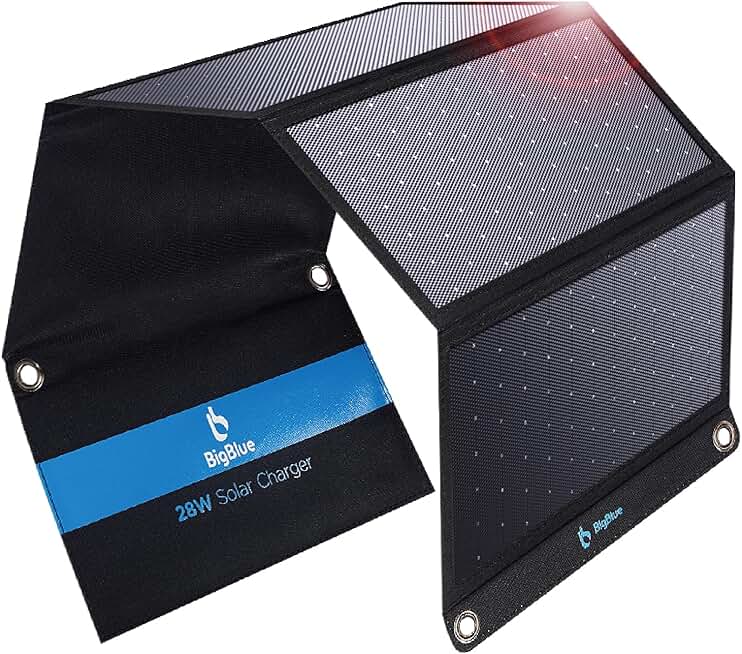 Upgraded 3 USB Ports 28W Solar Charger for Camping
