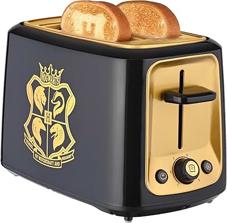 2-Slice Toaster with Hogwarts Crest and Glasses Design