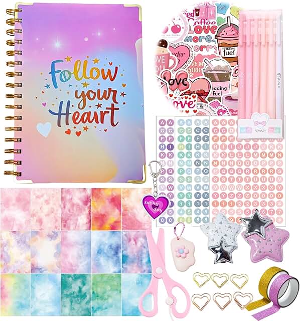 DIY Journal Kit for Girls, Scrapbook & Stationery Set