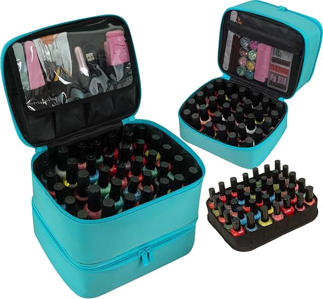 Turquoise Nail Polish Organizer and Carrying Case
