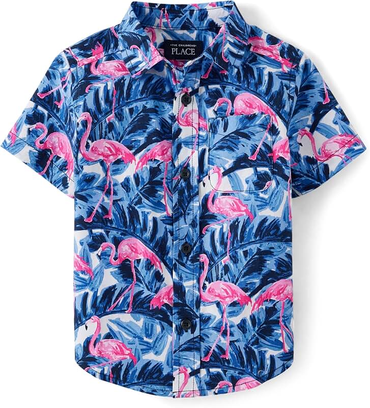 Baby Boys and Toddler Short Sleeve Button Shirt