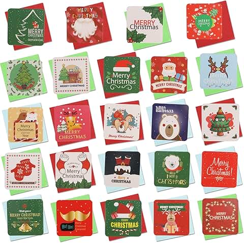 144 Mini Christmas Cards with Envelopes
