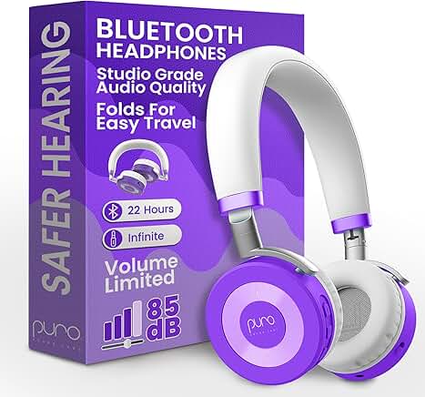 Kids' Bluetooth Headphones with Volume Limit and 22-Hour Battery