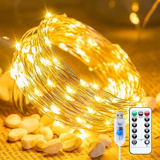 33 ft 100 LED Fairy String Lights with Remote and Timer