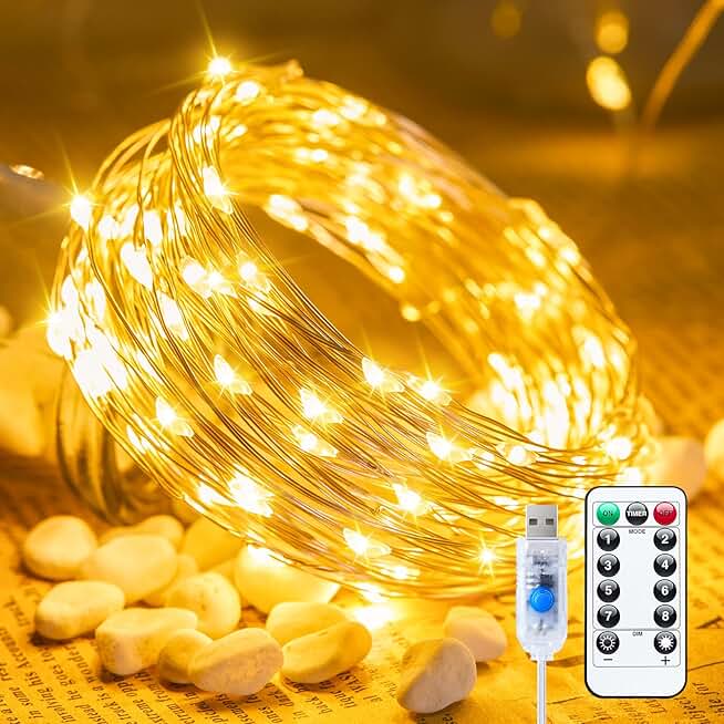 33 ft 100 LED Fairy String Lights with Remote and Timer