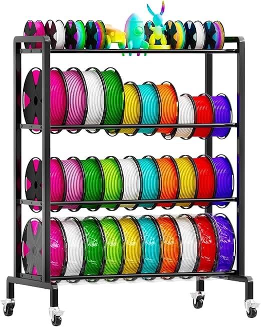 3D Printer Filament Storage Rack with Wheels