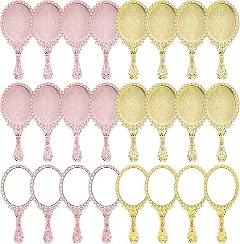Set of 24 vintage handheld mirrors with handles