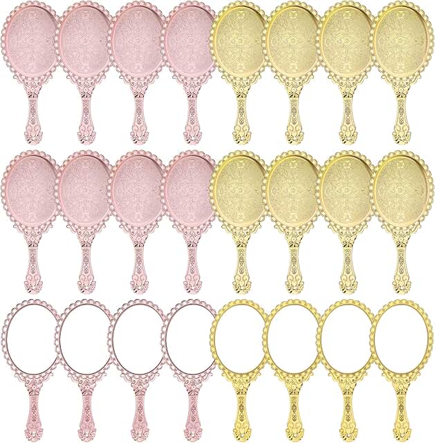 Set of 24 vintage handheld mirrors with handles
