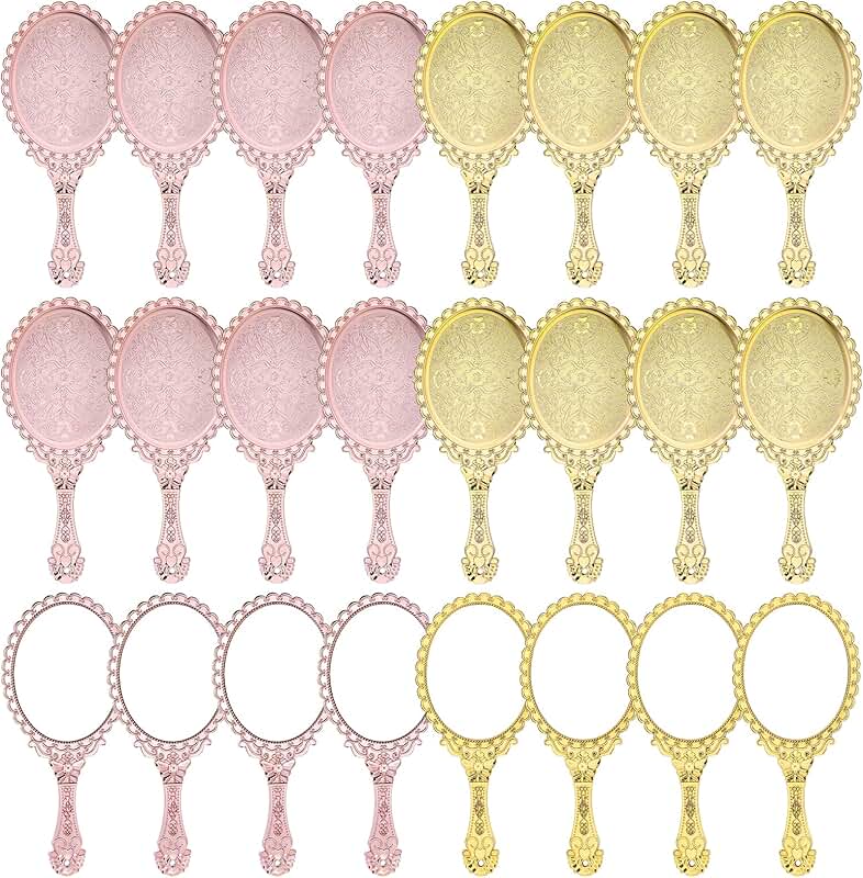 Set of 24 vintage handheld mirrors with handles