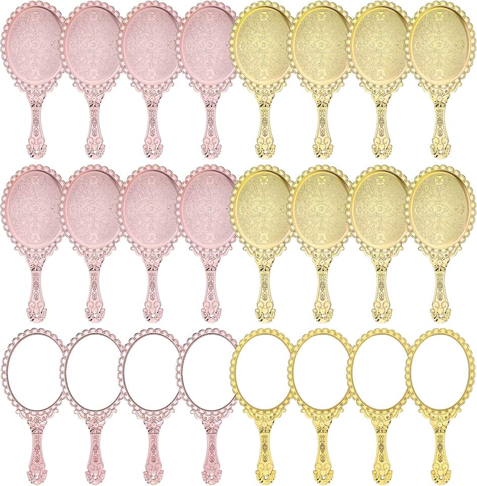 Set of 24 vintage handheld mirrors with handles