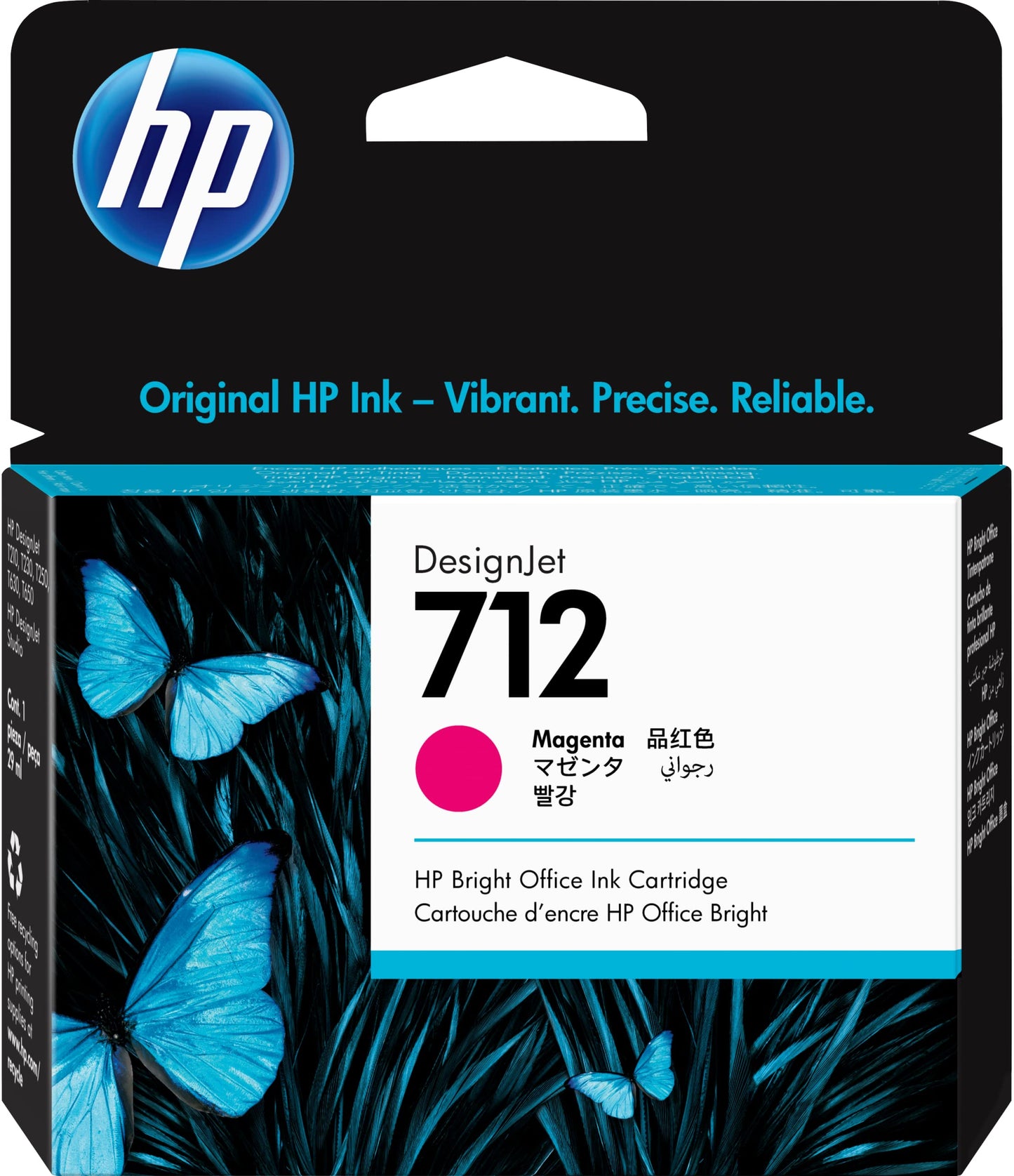 712 Magenta 29-ml Genuine Ink Cartridge (3ED68A) for DesignJet T650, T630, T230, T210 & Studio Plotter Printers