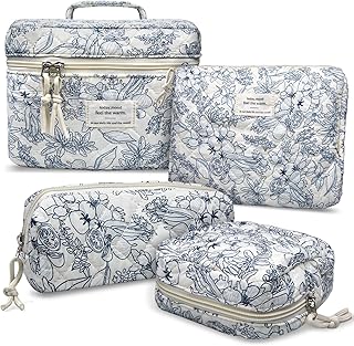 Large floral quilted makeup and toiletry bag for women