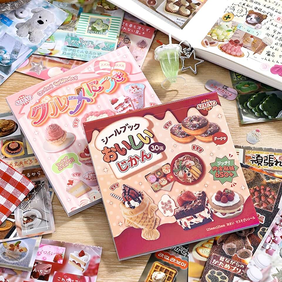 Kawaii Food Sticker Book with 60 Sheets