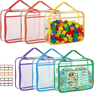 Large Reusable Toy Storage Bags with Zipper and Mesh