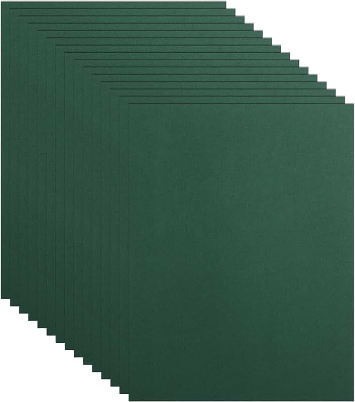 Dark Green Cardstock, 100 Sheets, 8.5x11, 75lb