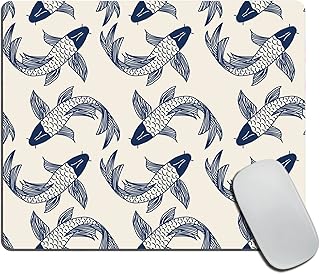 Fish Print Office Mouse Pad with Oriental Design