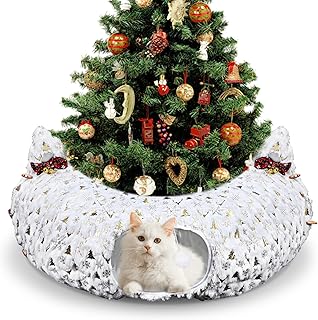 Christmas Cat Tunnel Bed for Indoor Cats