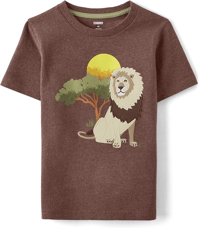 Toddler Safari Lion Embroidered Short Sleeve T-Shirt