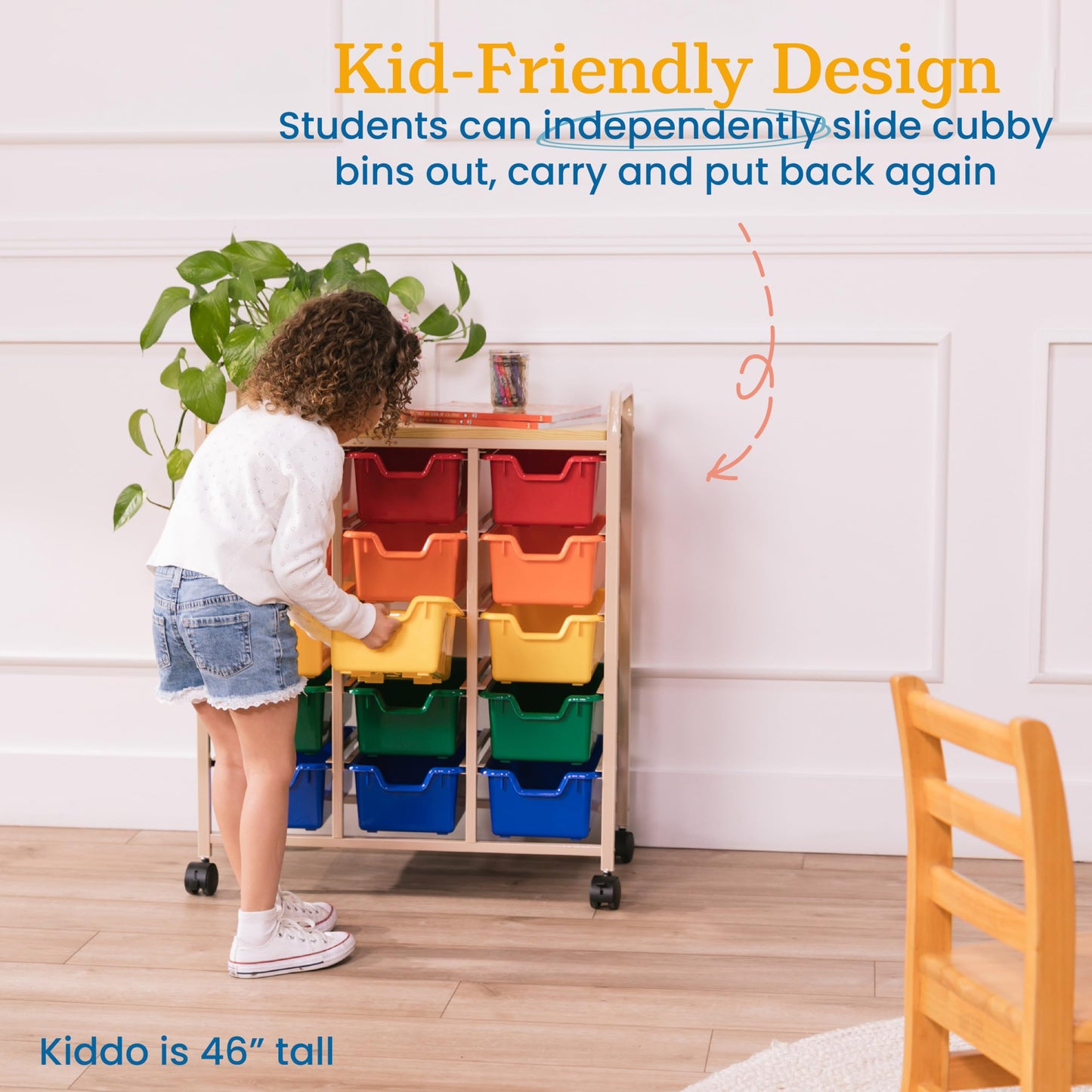 Mobile Storage Cart with 15 Bins