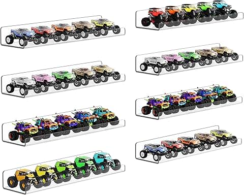 8 Clear Acrylic Wall Shelves for Storage and Display