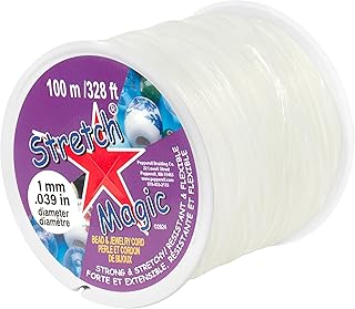 Clear 1mm Stretch Beading Cord, 100m, Strong & Flexible