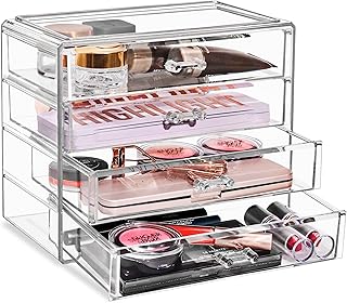Acrylic Makeup Organizer with 4 Drawers